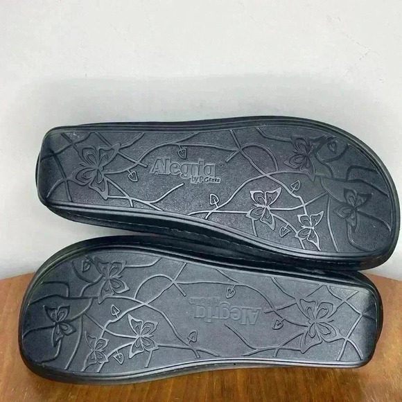 Alegria Vanessa Circulate Leather Sandals Silver Black Women's Size 38 US Sz 7 - Picture 10 of 10